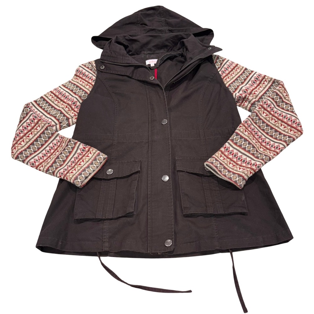 Utility Knit Sleeve Pixley Jacket Womens Medium Brown